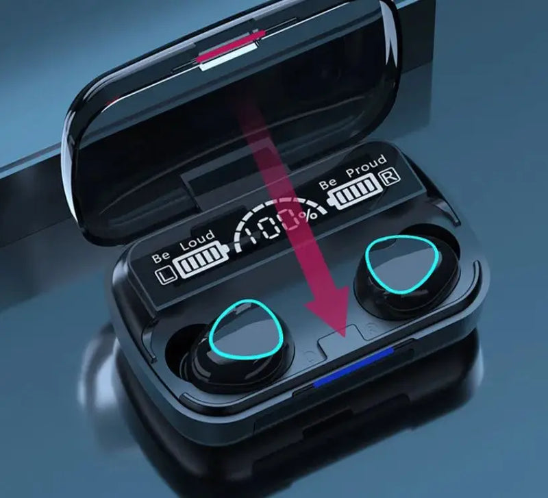 Fones de Ouvido Sem Fio 2500mah com Case de Carregamento Bluetooth Compatível Estéreo